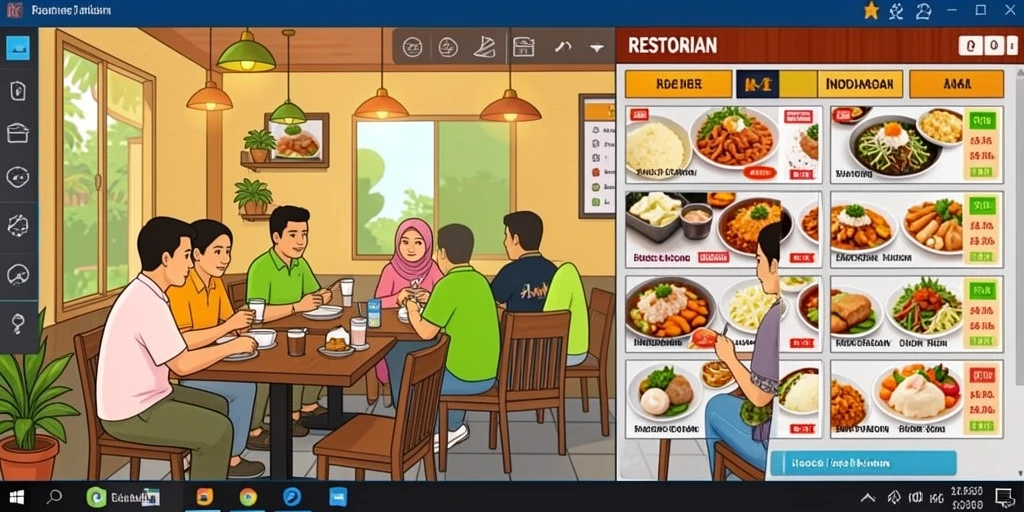 Screenshot menunjukkan tampilan antarmuka yang intuitif dan menarik.