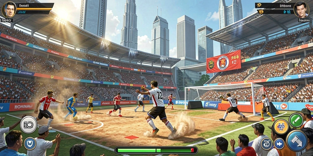 Tampilan awal game dengan karakter unik dan latar belakang menarik.