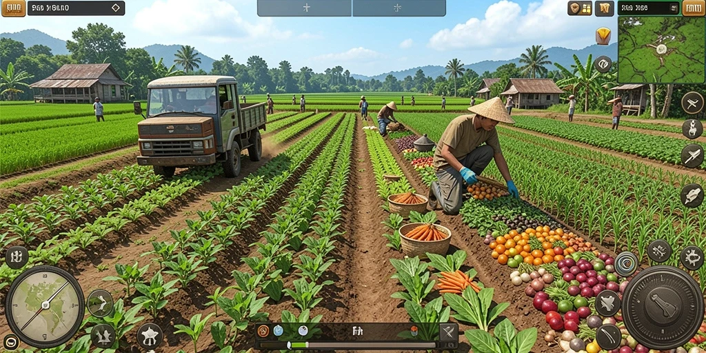 Tampilan awal yang menarik dengan kebun virtual.